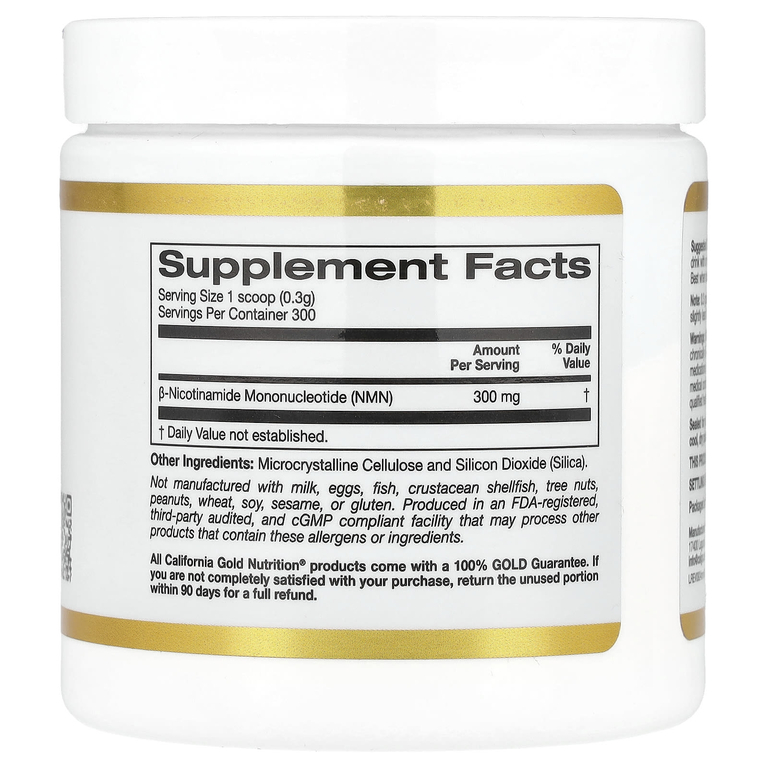 California Gold Nutrition NMN Nicotinamide Mononucleotide 300mg 90g