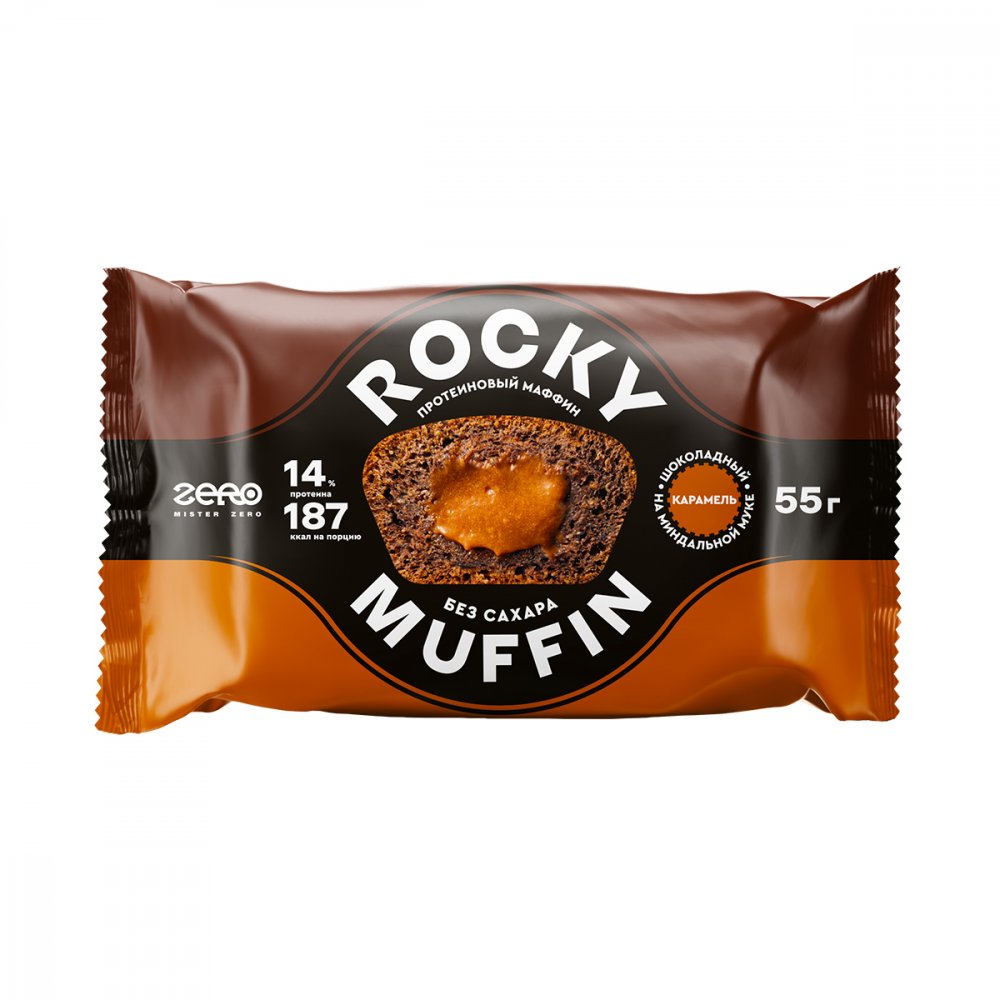Mr.Djemius Маффин без сахара Rocky Muffin 55g Шоколад-карамель