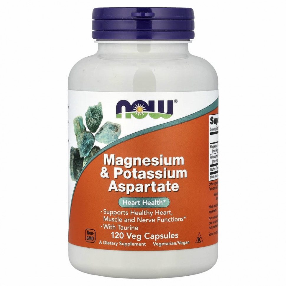 NOW Magnesium & Potassium Aspartate 120vcaps
